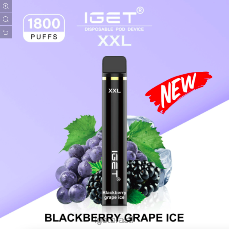 IGET Vape Shop xxl - 1800 baforadas B6X82597 gelo de uva amora