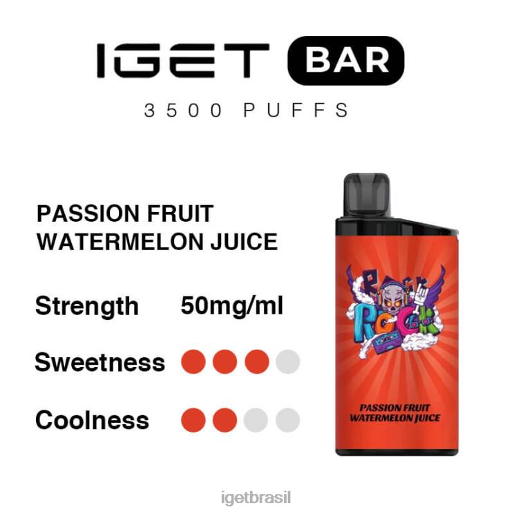 IGET Vape barra 3500 baforadas B6X82289 suco de melancia de maracujá