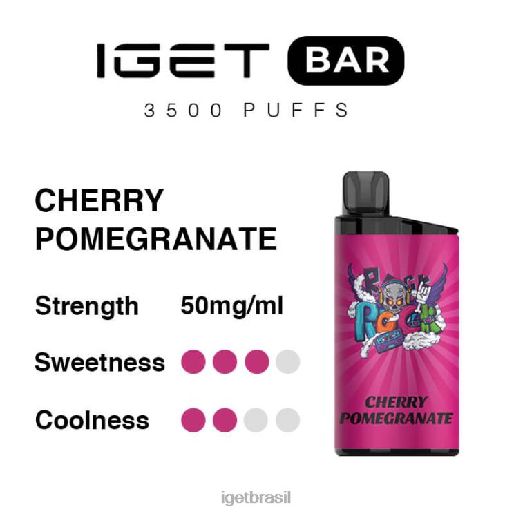 IGET Vape Shop barra 3500 baforadas B6X82291 romã cereja