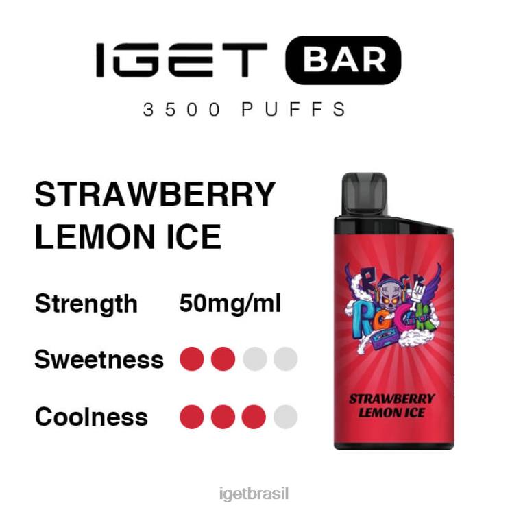 IGET Bar Shop barra 3500 baforadas B6X82293 gelo de morango e limão
