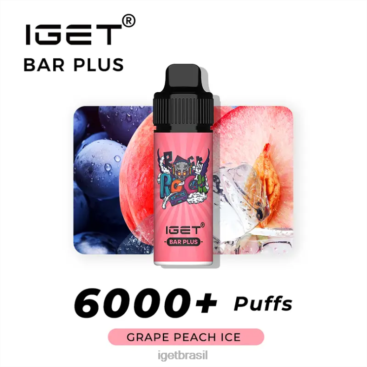 IGET Sale bar plus - 6.000 baforadas B6X82590 gelo de uva e pêssego