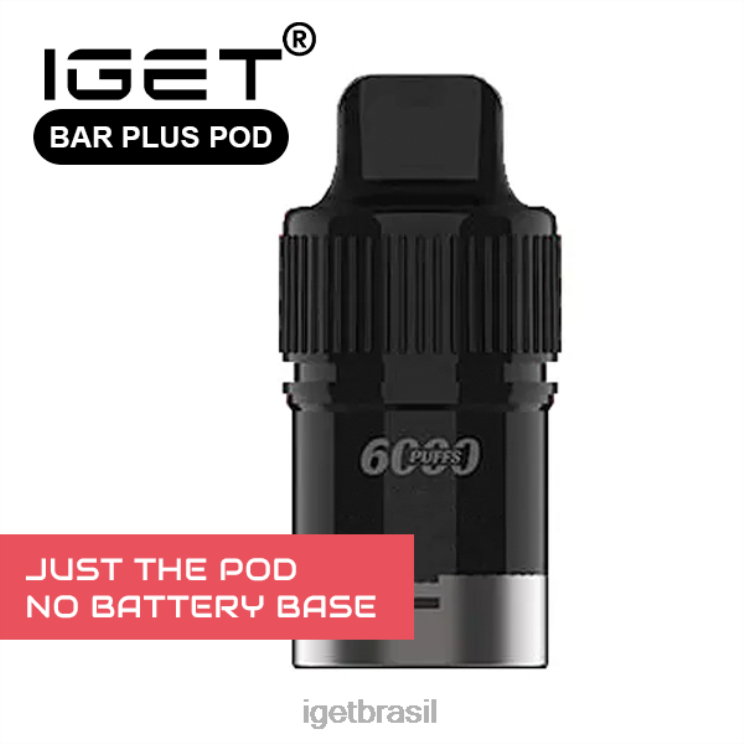 IGET Bar bar plus - apenas cápsula - maçã dupla - 6000 baforadas (sem base de bateria) B6X82671 apenas maçã dupla