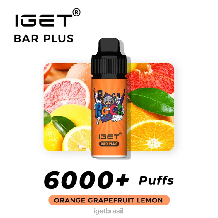 IGET Bar Sale barra mais 6.000 baforadas B6X82246 laranja toranja limão