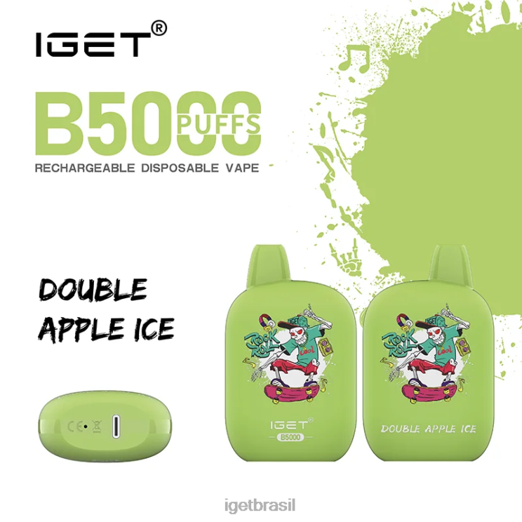 IGET Vape Shop b5000 B6X82315 gelo de maçã duplo